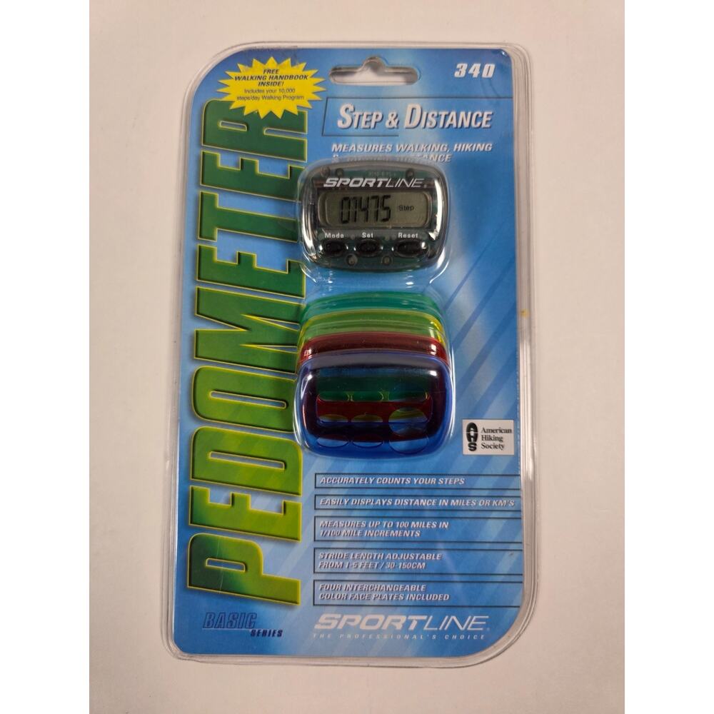Sportline Pedometer Step & Distance Counter Basic Model 340 interchangeable face